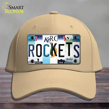 Rockets Strip Art Novelty License Plate Hat Tag Cotton / Khaki