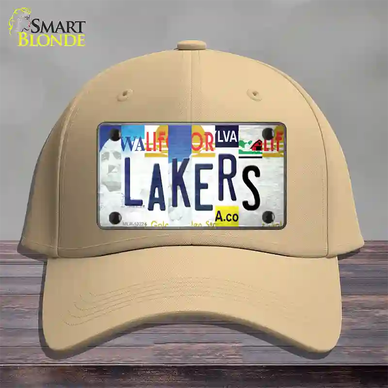 Lakers Strip Art Novelty License Plate Hat Tag Cotton / Khaki