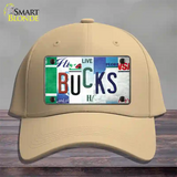 Bucks Strip Art Novelty License Plate Hat Tag Cotton / Khaki