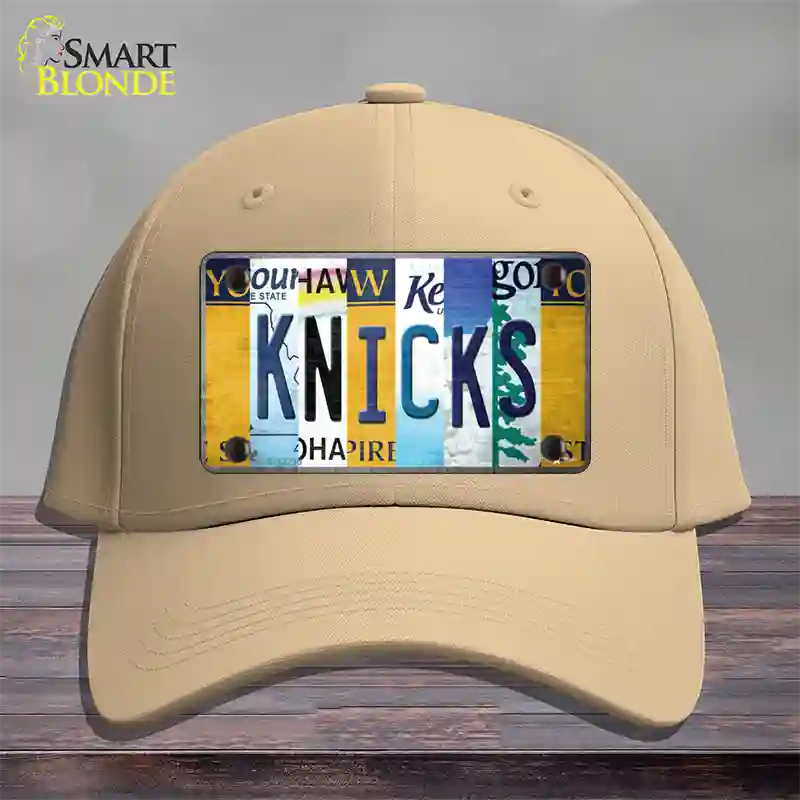 Knicks Strip Art Novelty License Plate Hat Tag Cotton / Khaki