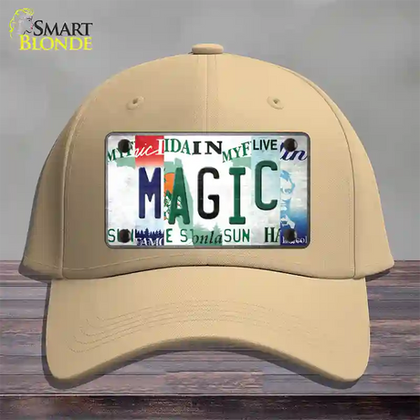 Magic Strip Art Novelty License Plate Hat Tag Cotton / Khaki