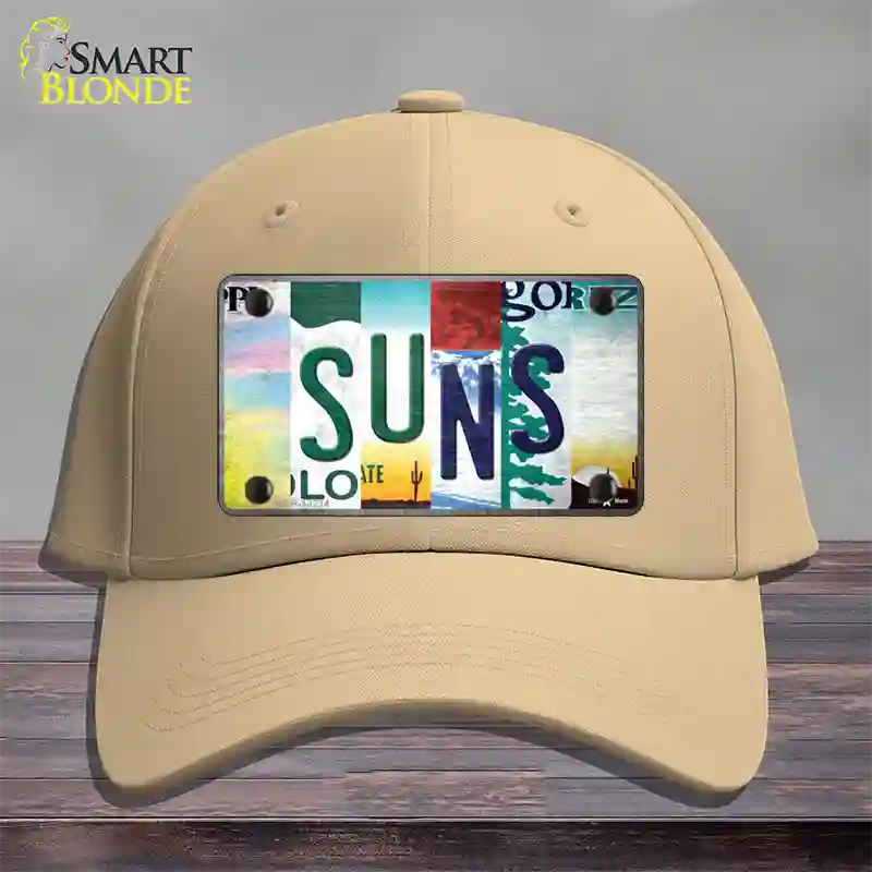 Suns Strip Art Novelty License Plate Hat Tag Cotton / Khaki