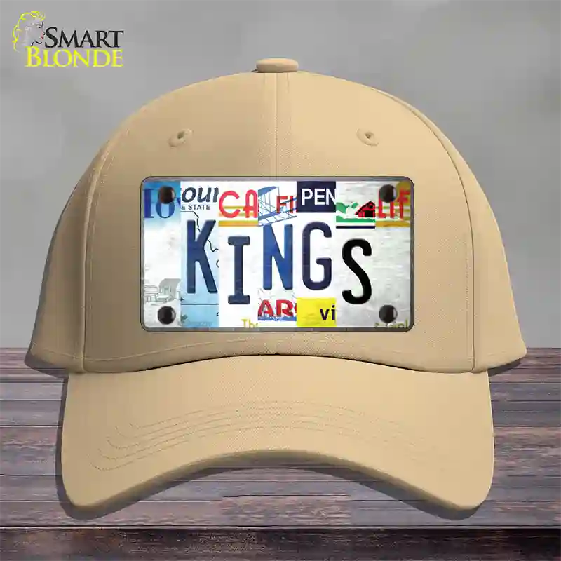 Kings Strip Art Novelty License Plate Hat Tag Cotton / Khaki