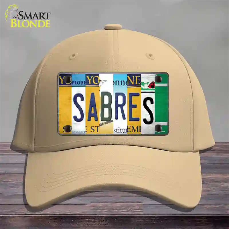 Sabres Strip Art Novelty License Plate Hat Tag Cotton / Khaki