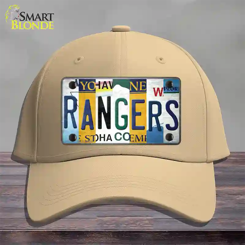 Rangers Hockey Strip Art Novelty License Plate Hat Tag Cotton / Khaki