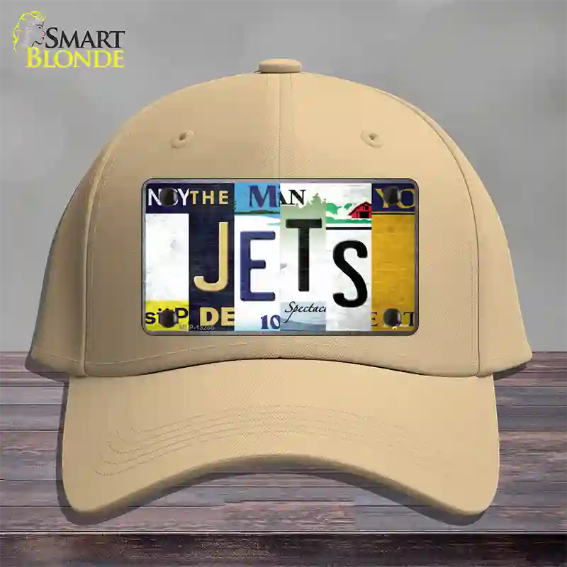 Jets Hockey Strip Art Novelty License Plate Hat Tag Cotton / Khaki