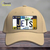 Jets Hockey Strip Art Novelty License Plate Hat Tag Cotton / Khaki