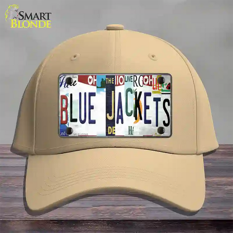 Blue Jackets Strip Art Novelty License Plate Hat Tag Cotton / Khaki