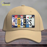 Oilers Strip Art Novelty License Plate Hat Tag Cotton / Khaki