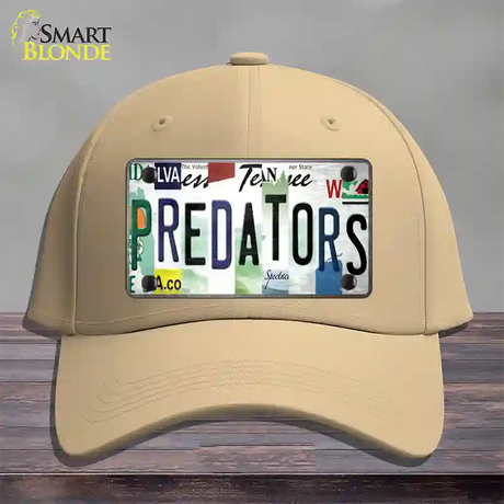 Predators Strip Art Novelty License Plate Hat Tag Cotton / Khaki