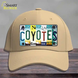 Coyotes Strip Art Novelty License Plate Hat Tag Cotton / Khaki