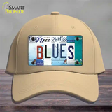 Blues Strip Art Novelty License Plate Hat Tag Cotton / Khaki