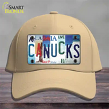 Canucks Strip Art Novelty License Plate Hat Tag Cotton / Khaki