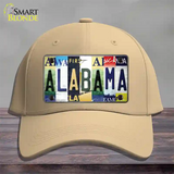 Alabama Strip Art Novelty License Plate Hat Tag Cotton / Khaki