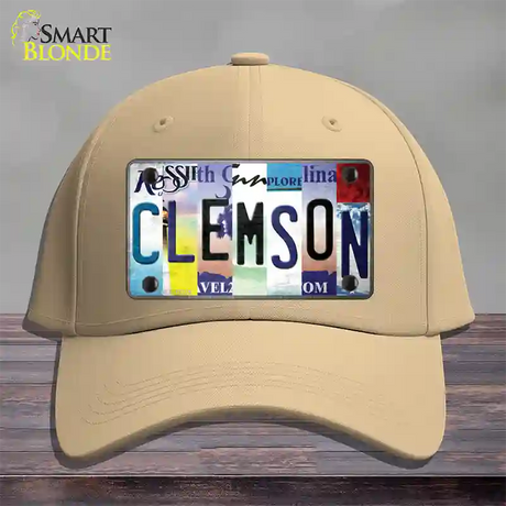 Clemson Strip Art Novelty License Plate Hat Tag Cotton / Khaki