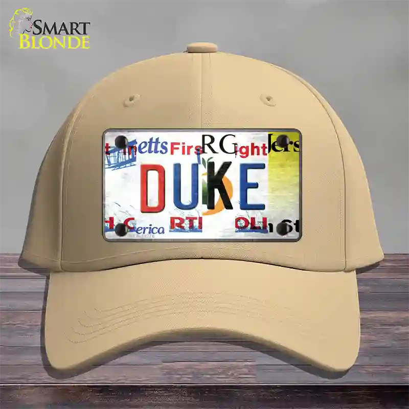 Duke Strip Art Novelty License Plate Hat Tag Cotton / Khaki