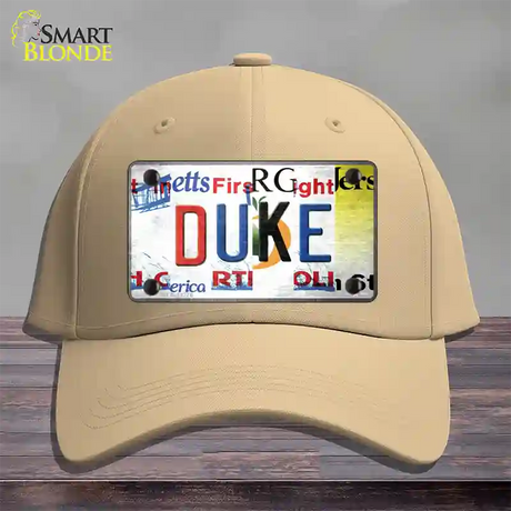 Duke Strip Art Novelty License Plate Hat Tag Cotton / Khaki