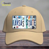 Kansas State Strip Art Novelty License Plate Hat Tag Cotton / Khaki