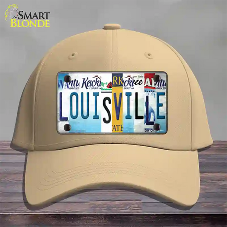 Louisville Strip Art Novelty License Plate Hat Tag Cotton / Khaki