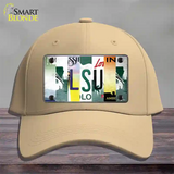 LSU Strip Art Novelty License Plate Hat Tag Cotton / Khaki