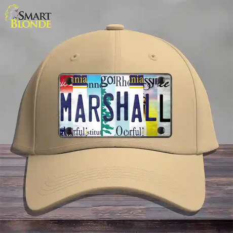 Marshall Strip Art Novelty License Plate Hat Tag Cotton / Khaki