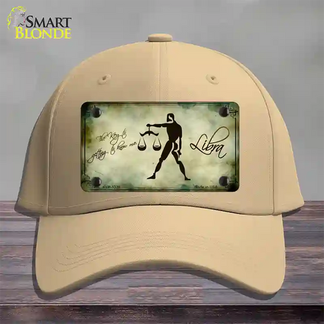 Libra Zodiac Novelty License Plate Hat Cotton / Khaki