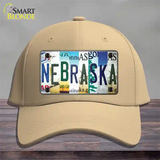 Nebraska Strip Art Novelty License Plate Hat Tag Cotton / Khaki