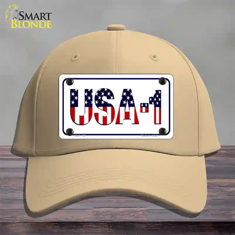 USA 1 Novelty License Plate Hat Cotton / Khaki