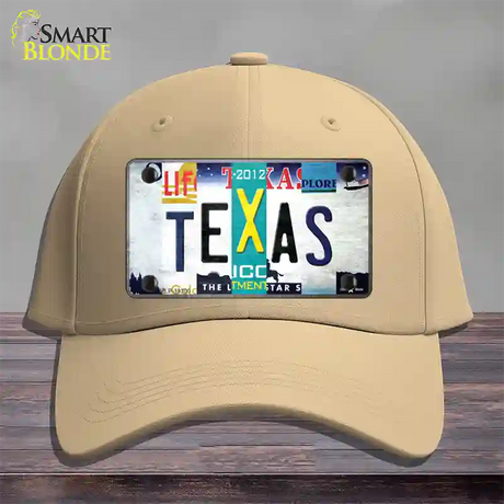 Texas Strip Art Novelty License Plate Hat Tag Cotton / Khaki