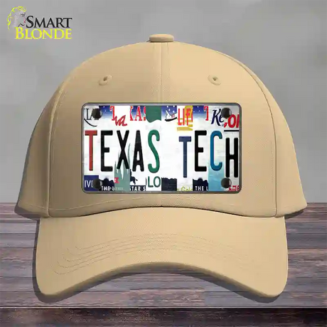 Texas Tech Strip Art Novelty License Plate Hat Tag Cotton / Khaki