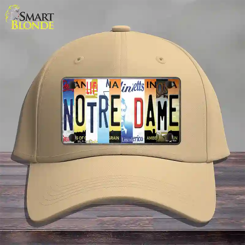 Notre Dame Strip Art Novelty License Plate Hat Tag Cotton / Khaki