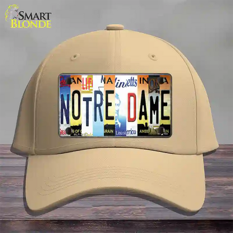 Notre Dame Strip Art Novelty License Plate Hat Tag Cotton / Khaki