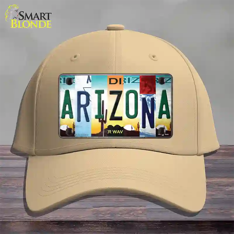 Arizona Strip Art Novelty License Plate Hat Tag Cotton / Khaki