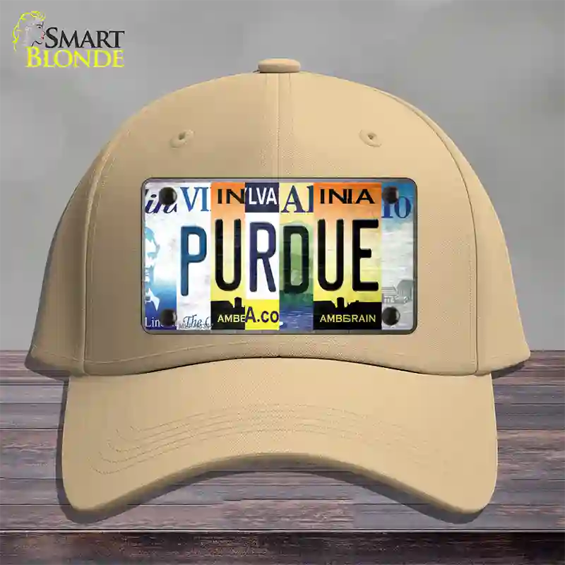 Purdue Strip Art Novelty License Plate Hat Tag Cotton / Khaki