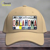 Oklahoma Strip Art Novelty License Plate Hat Tag Cotton / Khaki