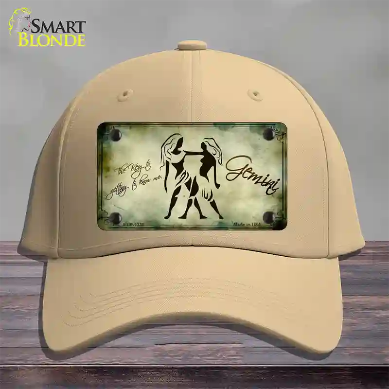 Gemini Zodiac Novelty License Plate Hat Cotton / Khaki