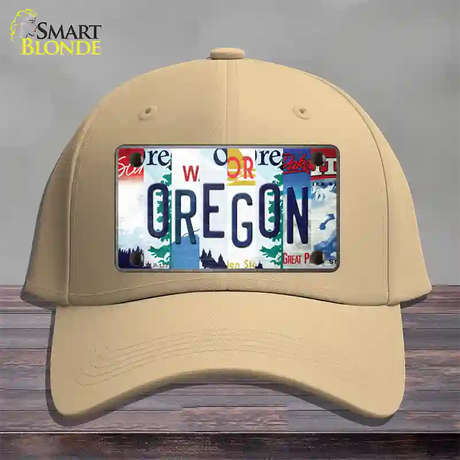 Oregon Strip Art Novelty License Plate Hat Tag Cotton / Khaki