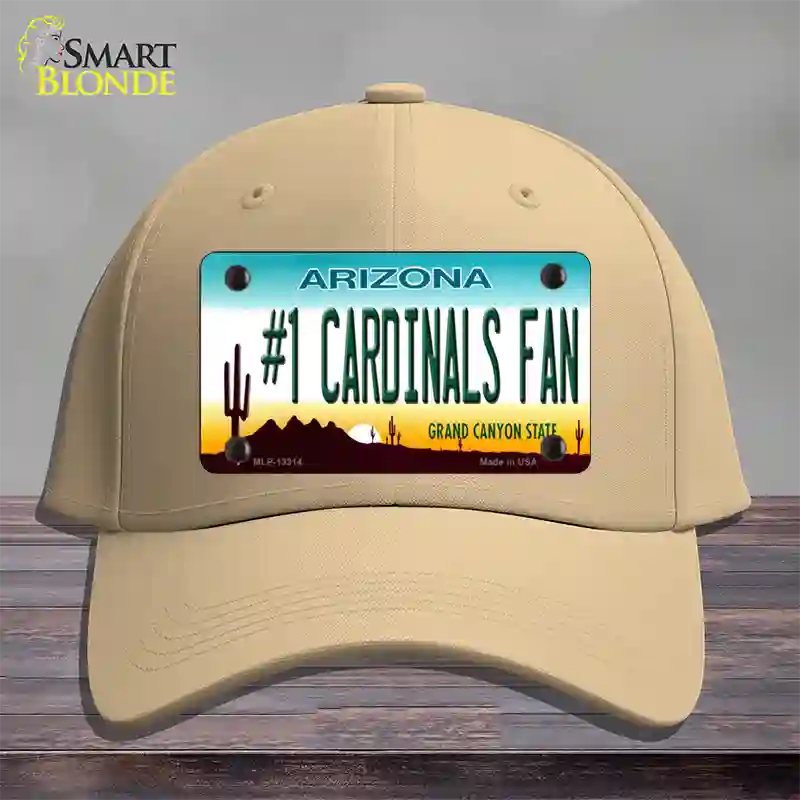 Number 1 Cardinals Fan Novelty License Plate Hat Tag Cotton / Khaki