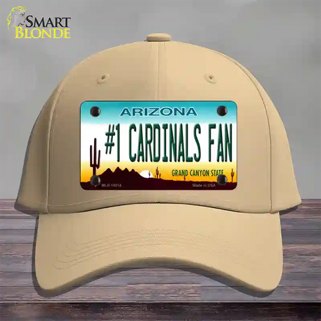 Number 1 Cardinals Fan Novelty License Plate Hat Tag Cotton / Khaki