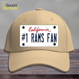 Number 1 Rams Fan Novelty License Plate Hat Tag Cotton / Khaki