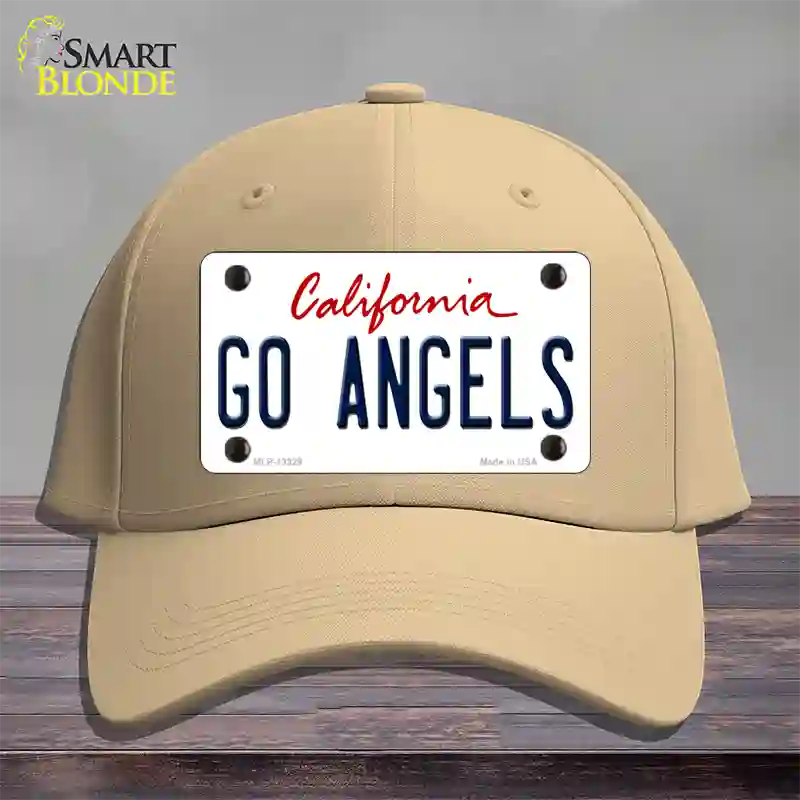 Go Angels Novelty License Plate Hat Tag Cotton / Khaki