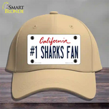 Number 1 Sharks Fan Novelty License Plate Hat Tag Cotton / Khaki