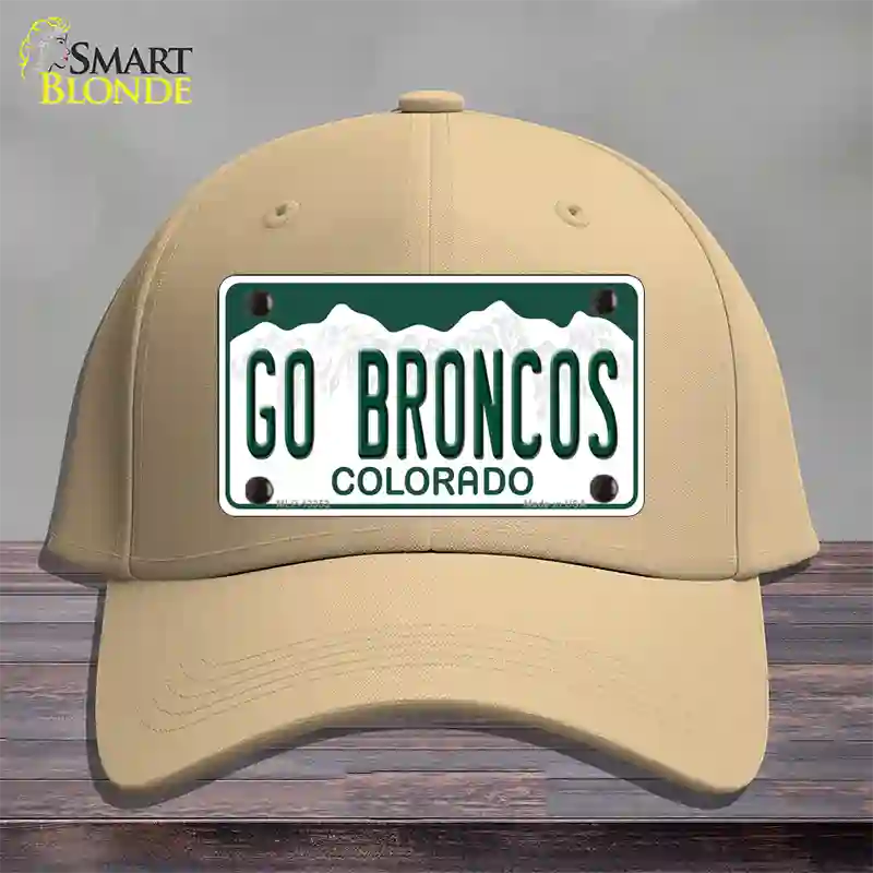 Go Broncos Novelty License Plate Hat Tag Cotton / Khaki