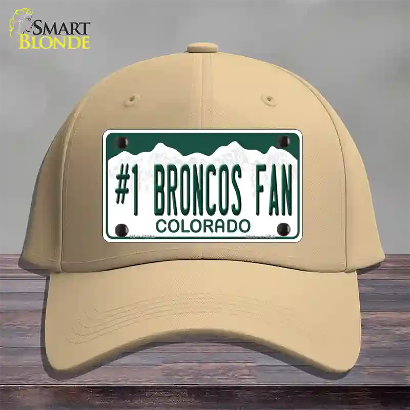 Number 1 Broncos Fan Novelty License Plate Hat Tag Cotton / Khaki