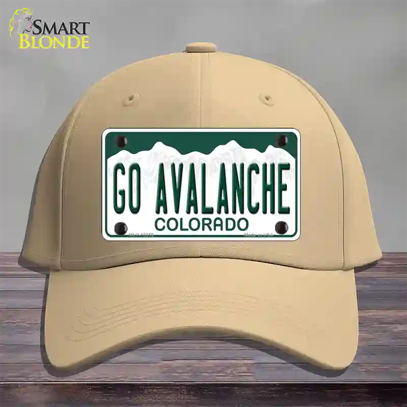 Go Avalanche Novelty License Plate Hat Tag Cotton / Khaki