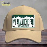 Number 1 Avalanche Fan Novelty License Plate Hat Tag Cotton / Khaki