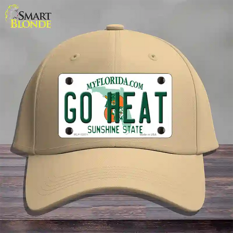 Go Heat Novelty License Plate Hat Tag Cotton / Khaki