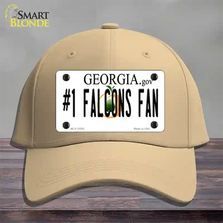 Number 1 Falcons Fan Novelty License Plate Hat Tag Cotton / Khaki