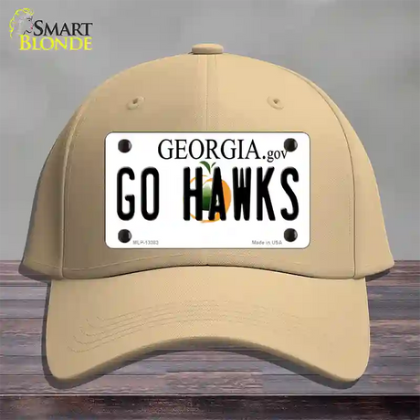 Go Hawks Novelty License Plate Hat Tag Cotton / Khaki