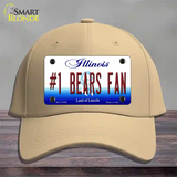 Number 1 Bears Fan Novelty License Plate Hat Tag Cotton / Khaki